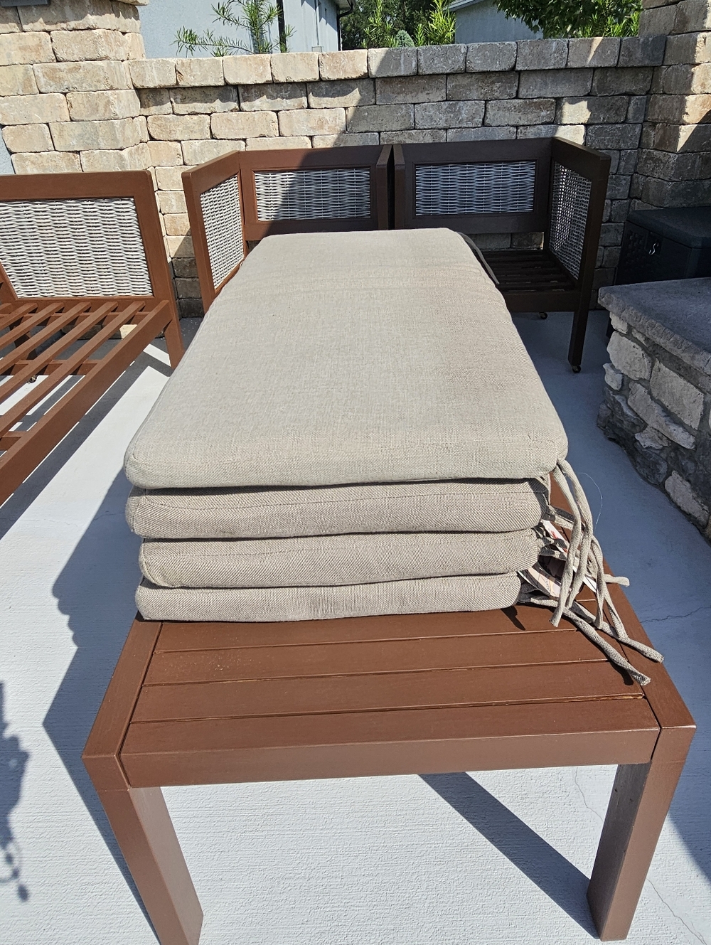 Outdoor SETTEE CUSHION Bench 37" x 18" x 2" USED Condition but OK - Picture 9 of 13
